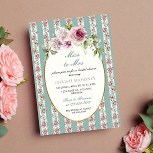 Invitation Mlle à Mme Romantic Garden Fête des mariées