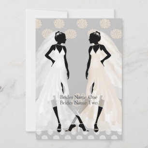 Invitation Mme et Mme Elegant Robe de Mariage et Fleur