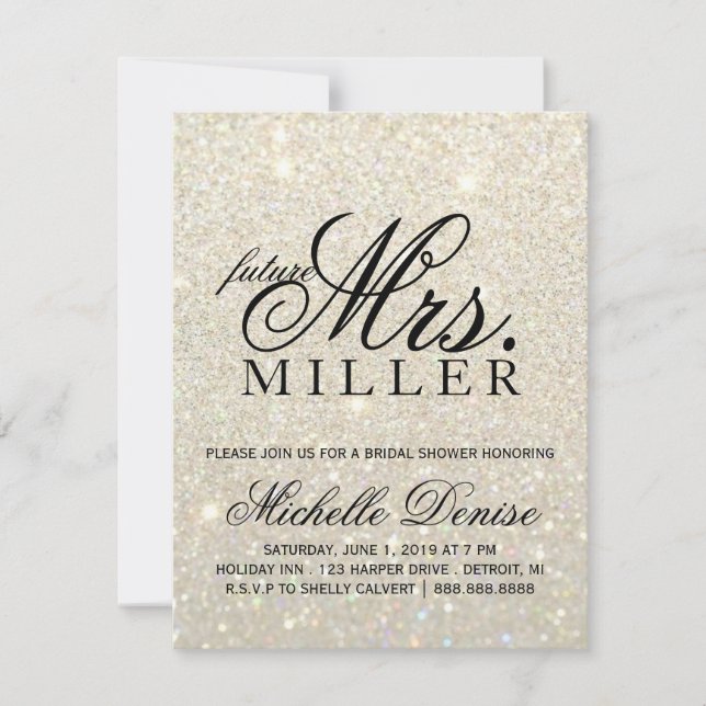 Invitation - Mme ouvrière Bridal de parties (Devant)