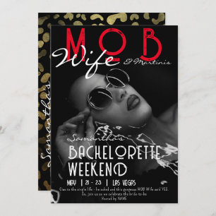 Invitation Mob Wife & Martinis Black Bach Bachelorette