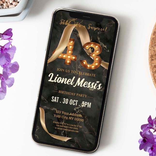 Invitation mobile 43e anniversaire (Créateur téléchargé)