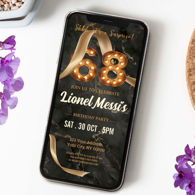 Invitation mobile 68e anniversaire (Créateur téléchargé)
