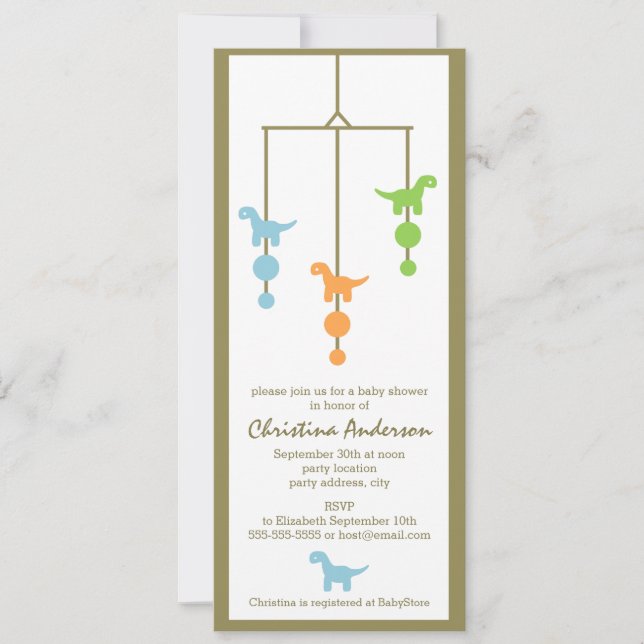 Invitation mobile de baby shower de garçon de (Devant)