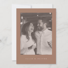 Invitation Mocha Mousse Boho Photo Mariage Moderne