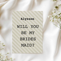 Mocha Stripe "Serez-Vous Ma Femme D'Accueil ?" Pro