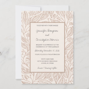 Invitation Mocha Whimsy Mariage de houillère tiré main