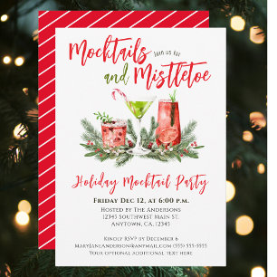 Invitation Mocktails Festif et Mistletoe