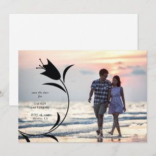 INVITATION MOD BLACK TULIP MARIAGE ENREGISTRER LA DATE