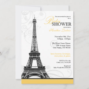 Invitation Mod Flourdir Tour Eiffel Baby shower parisien