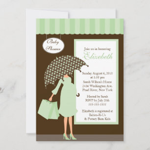 Invitation Mod Mom Baby Shoppe Baby shower Mint Green