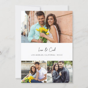 Invitation MOD Para Photo Trio H Enregistrer la date