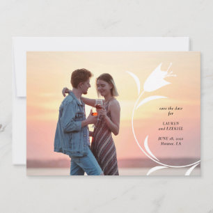 INVITATION MOD ROSE TULIP MARIAGE ENREGISTRER LA DATE