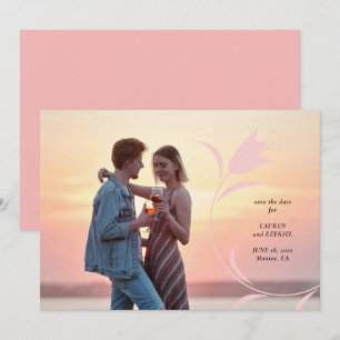 INVITATION MOD ROSE TULIP MARIAGE ENREGISTRER LA DATE