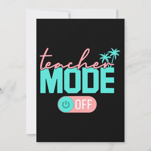 Invitation Mode Enseignant Désactivé Bon Dernier Jour D'École (Devant)