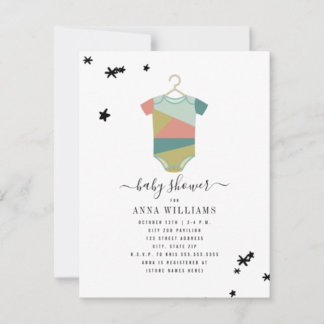 Invitation Mode Unisex Bodysuit Baby shower (Devant)