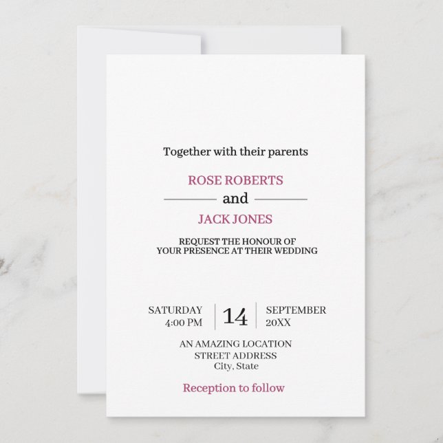 Invitation Modèle (Devant)