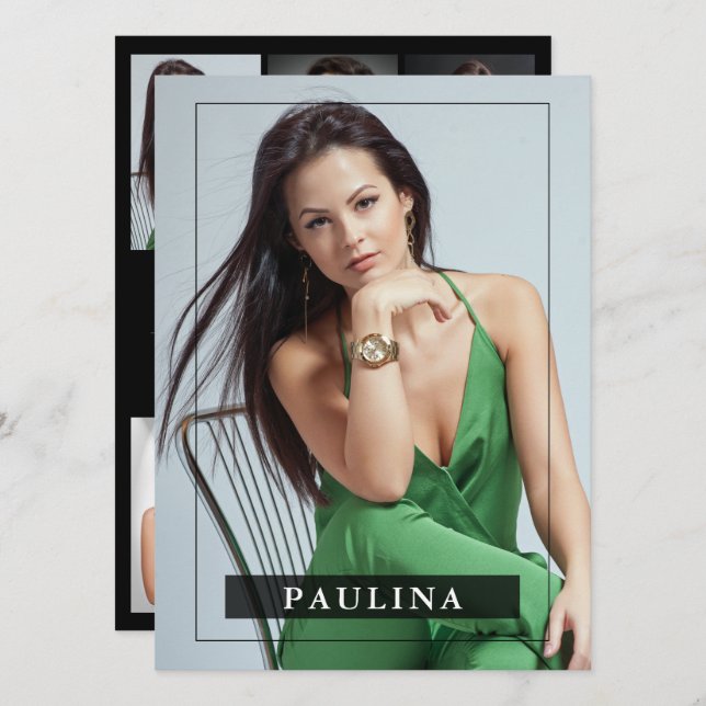 Invitation Modèle Acteur 5.5x7.5 Pro Comp/Carte Zed 7 Photo (Devant / Derrière)