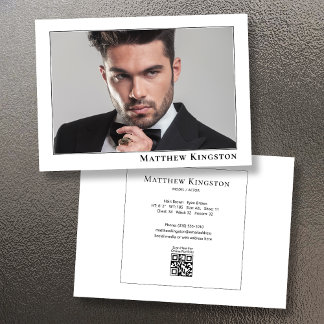 Invitation Modèle Acteur Moderne 5x7 Promo Comp Card Modèle