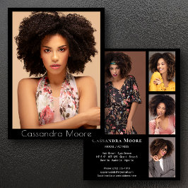 Invitation Modèle Actor 5 Photo Deux Côtes Pro Composite Card