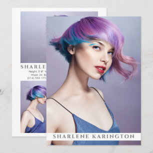 Invitation Modèle Actor Pro Comp Card Modèle 3 Photo Blanc