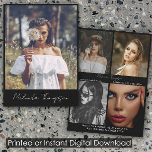 Invitation Modèle Actrice Modélisation Comp Card 5 Script pho