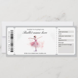 Invitation Modèle cadeau de ballet surprise