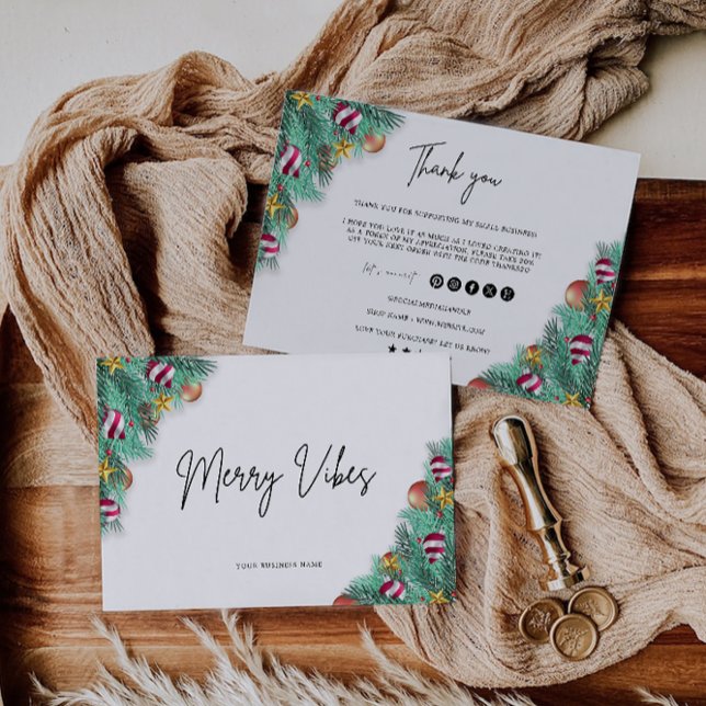 Invitation Modèle d'affaires Noël (Christmas Business Thank You Card Template)