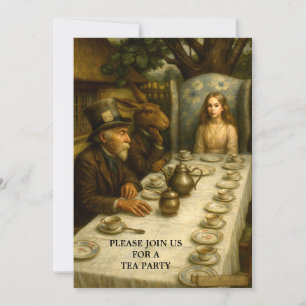 Invitation Modèle d'Alice à la fête de thé du Chapelier Fou