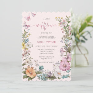 Invitation Modèle de Baby Shower de Fleurs Sauvages Éditable