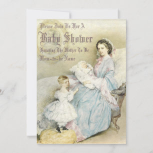 Invitation Modèle de Baby shower de l'époque victorienne vint