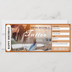 Invitation Modèle de bon cadeau pour tatouage personnalisé
