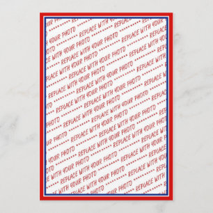 Invitation Modèle de cadre photo blanc et bleu rouge