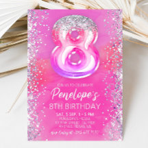 Modèle de carton d'invitation anniversaire 8 ans r