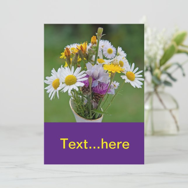 Invitation Modèle de carton d'invitation de mariage (Debout devant)