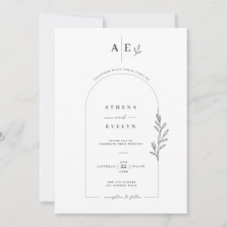 Invitation Modèle de carton d'invitation de mariage à arche b