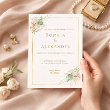 Modèle de carton d'invitation de mariage floral mo