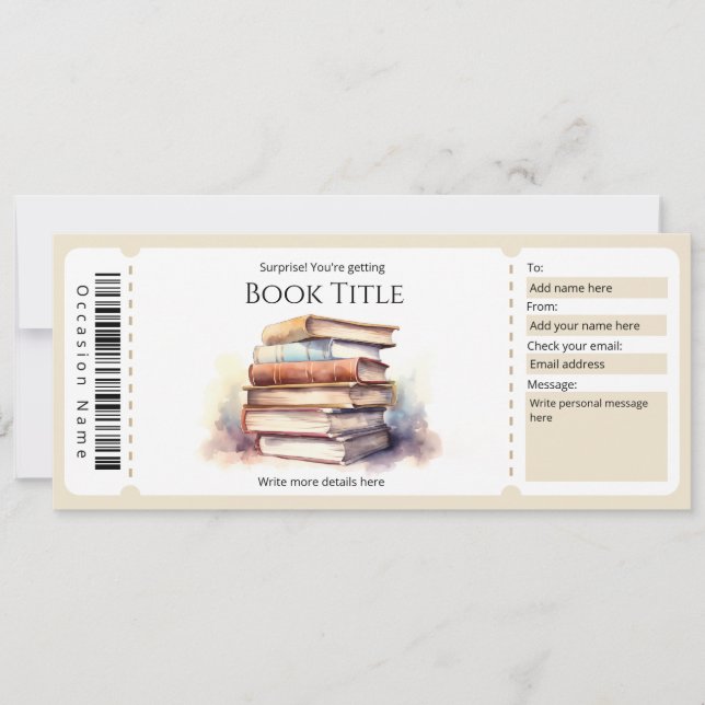 Invitation Modèle de certificat-cadeau de livre électronique  (Devant)