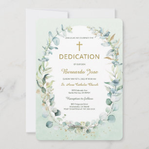 Invitation Modèle de dédicace de garçon avec verdure