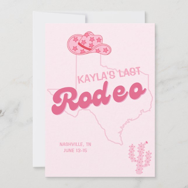Invitation Modèle de dernière fête de bachelorette rodeo (Devant)