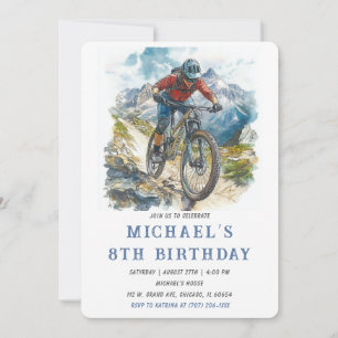 Invitation Modèle de fête d'anniversaire 8 ans de vélo tout t