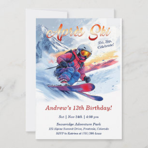 Invitation Modèle de fête d'anniversaire Après Ski modifiable
