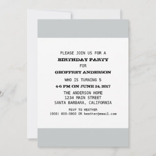 Invitation Modèle de fête d'anniversaire enfant