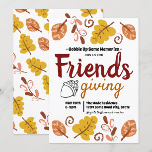 Invitation Modèle de feuilles pour la fête d'Action de grâce 