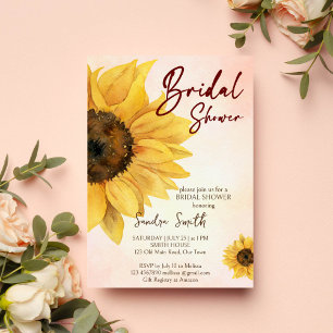 Invitation Modèle de la douche nuptiale de Sunflower automne