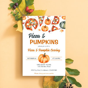 Invitation Modèle de la fête de la pizza et de la sculpture c