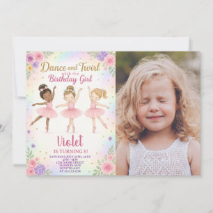 Invitation Modèle de la soirée dansante rose avec photo