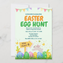 Modèle de l'invitation à la chasse aux oeufs de Pâ