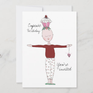 Invitation Modèle de l'invitation d'anniversaire de Cupcake