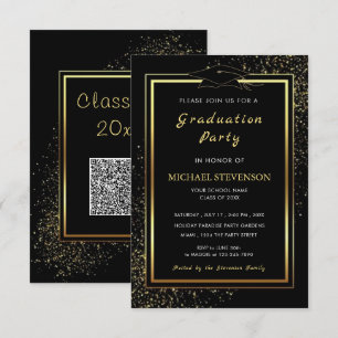 Invitation Modèle de l'invitation de Graduation du code QR d'