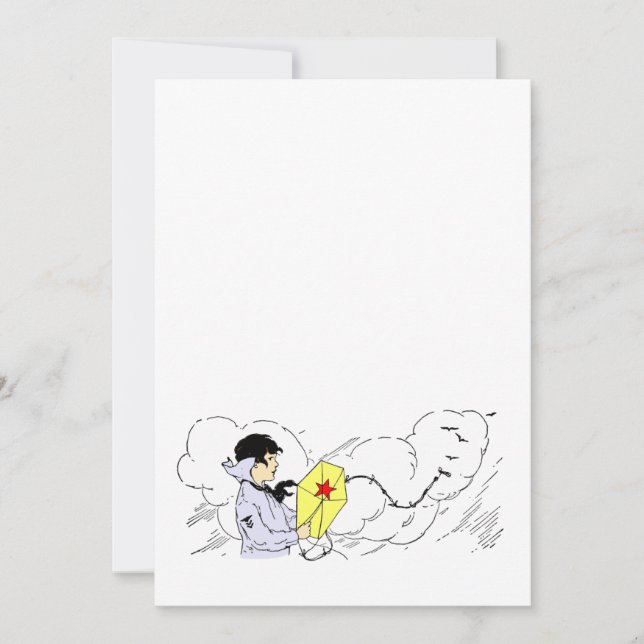 Invitation Modèle de l'invitation Kite and Windy Clouds (Devant)